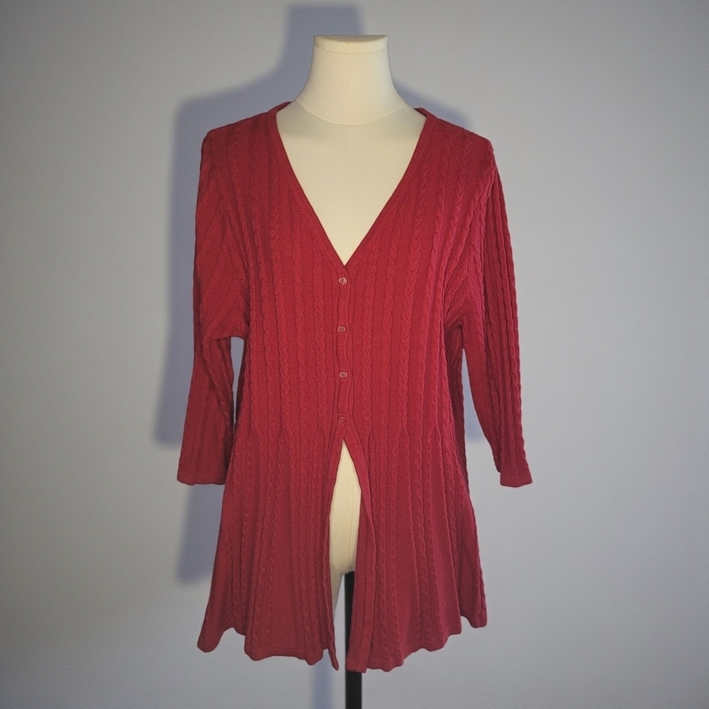 Croft & Barrow - 2X Vibrant Red Knit Sweater